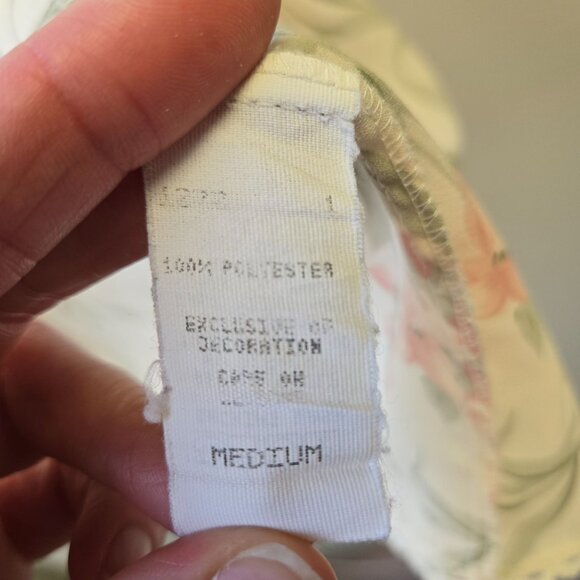 Vintage Val Mode Floral Sheer Kimono Robe Medium Cream Tie Belt Lace Trim - Picture 6 of 9